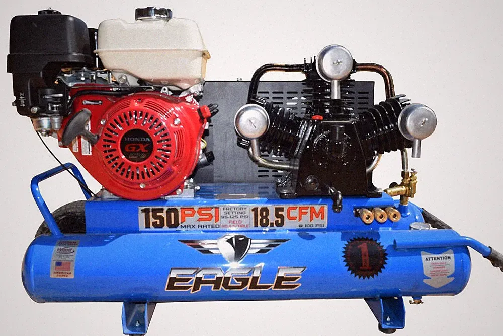 Eagle Compressor Portable Gas Wheel Barrow Air Compressor 10 Gallon 9Hp