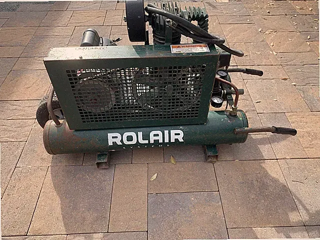 ROL-AIR 6820K17D 2 HP TWIN TANK ELECTRIC BELT DRIVE WHEELBARROW AIR COMPRESSOR
