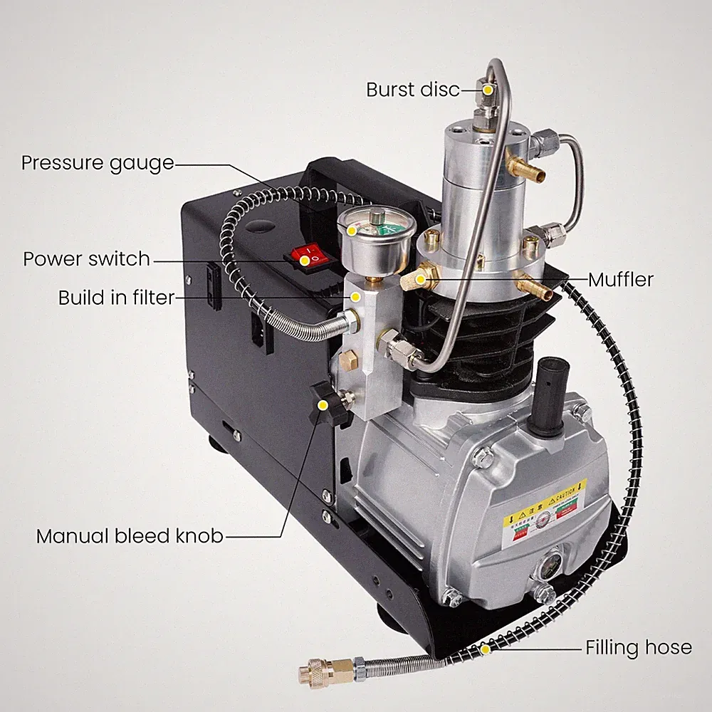 TUXING 4500Psi/300Bar Pcp Air Compressor Auto Stop High Pressure PCP Air Pump