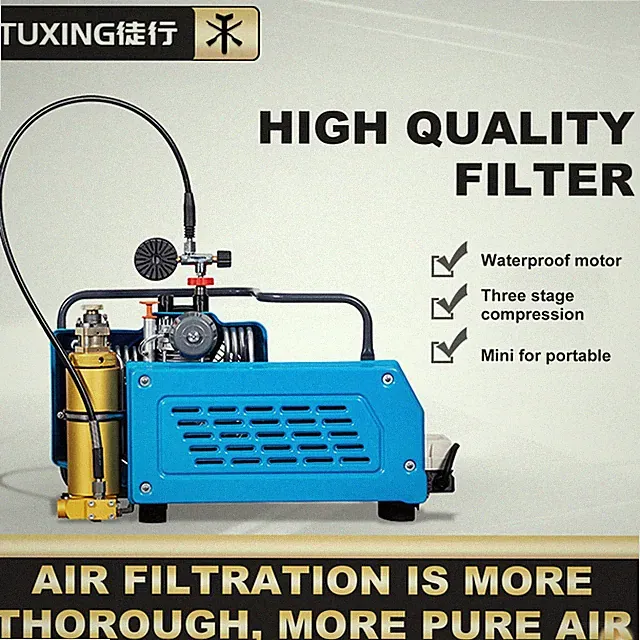 TUXING 4500PSI PCP Air Compressor 300BAR High Pressure Compressor Pump Auto Stop