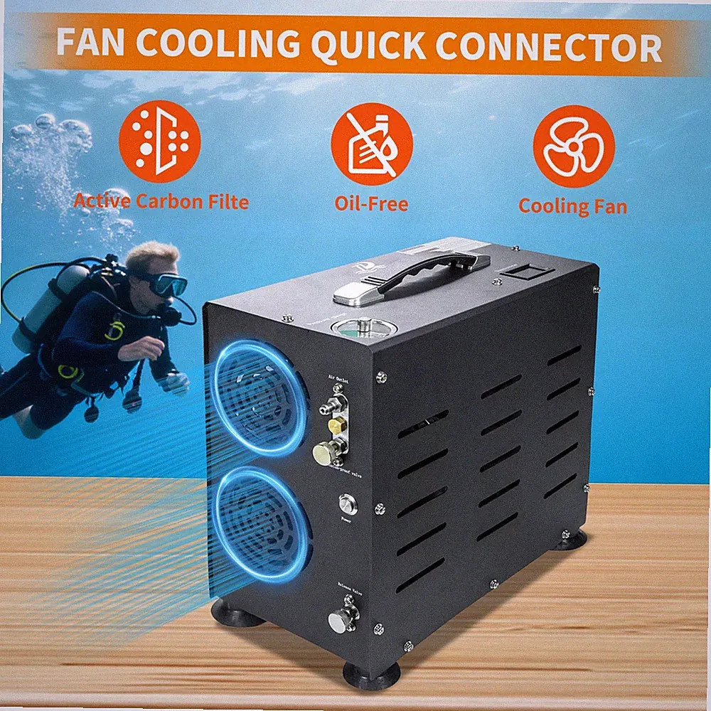 TUXING 4500psi PCP Portable Air Compressor 800W Double Cylinder Auto-Stop Pump