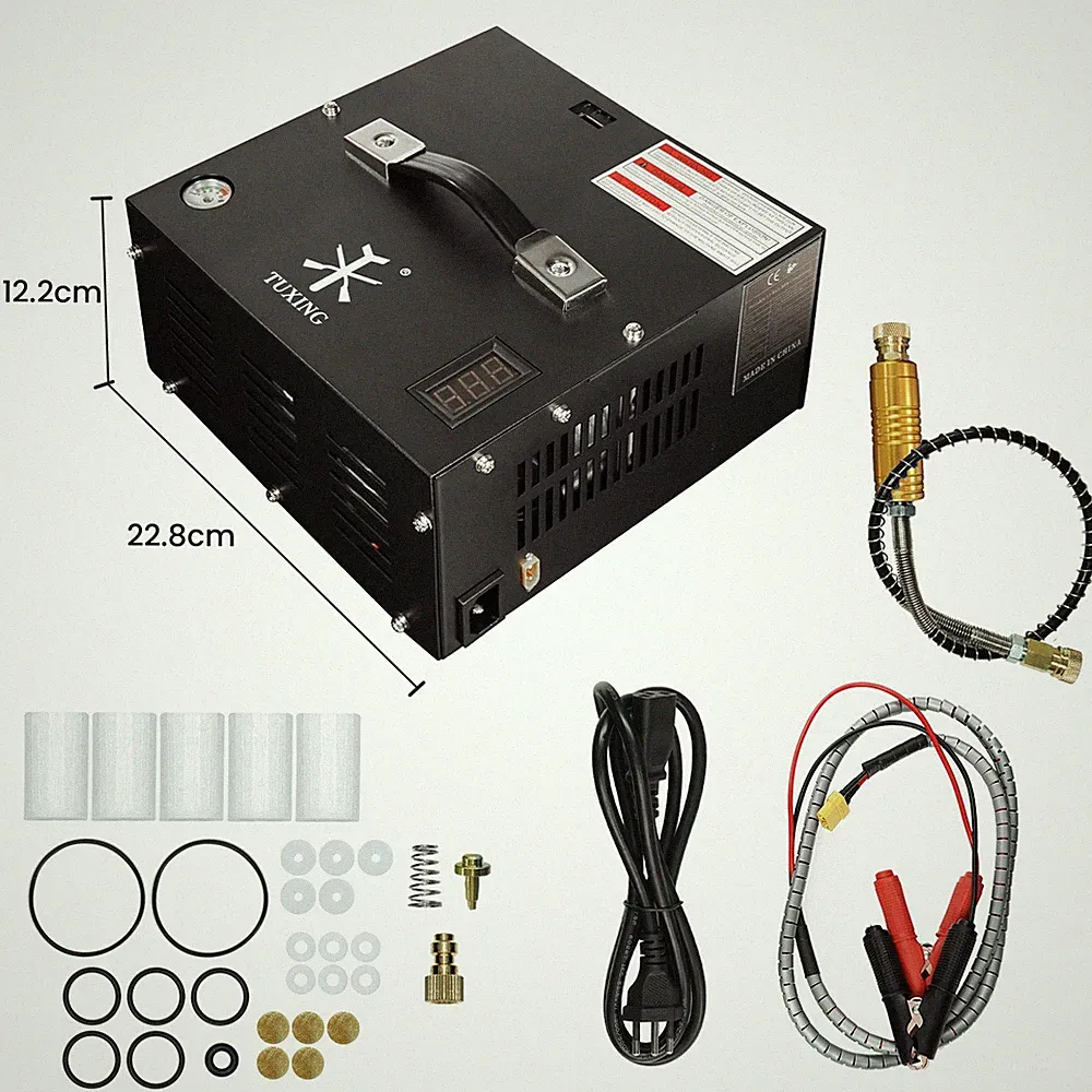 TUXING PCP Air Compressor 4500PSI/30Mpa Manual/Auto-Stop PCP Airgun Compressor