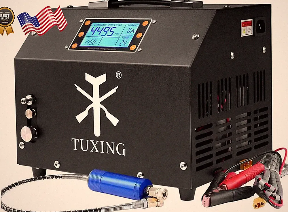 TUXING PCP Air Compressor 4500Psi Auto-Stop High Pressure Compressor Equipped